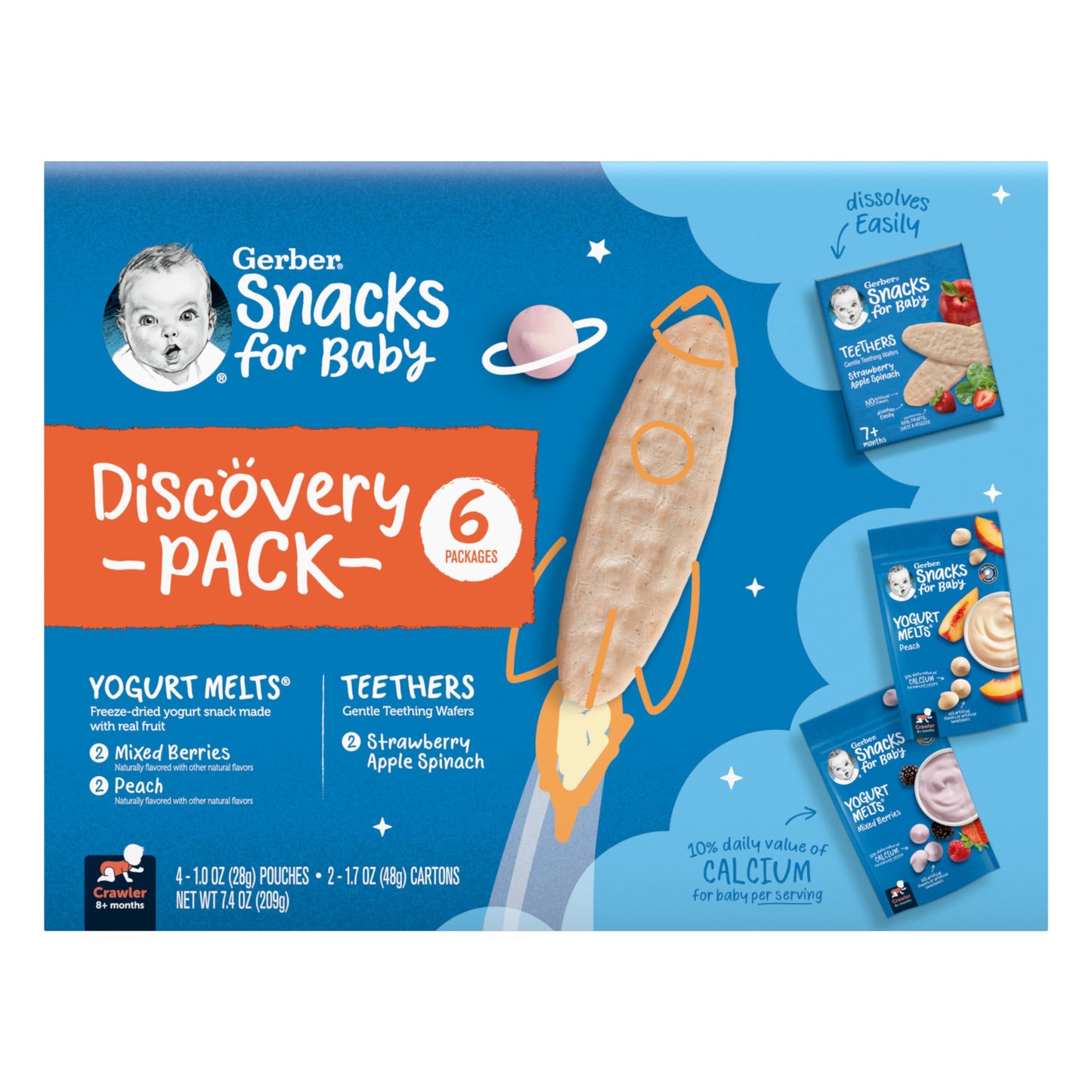 Gerber Baby Snacks Yogurt Melts, Strawberry, 1 Ounce (Pack of 7)