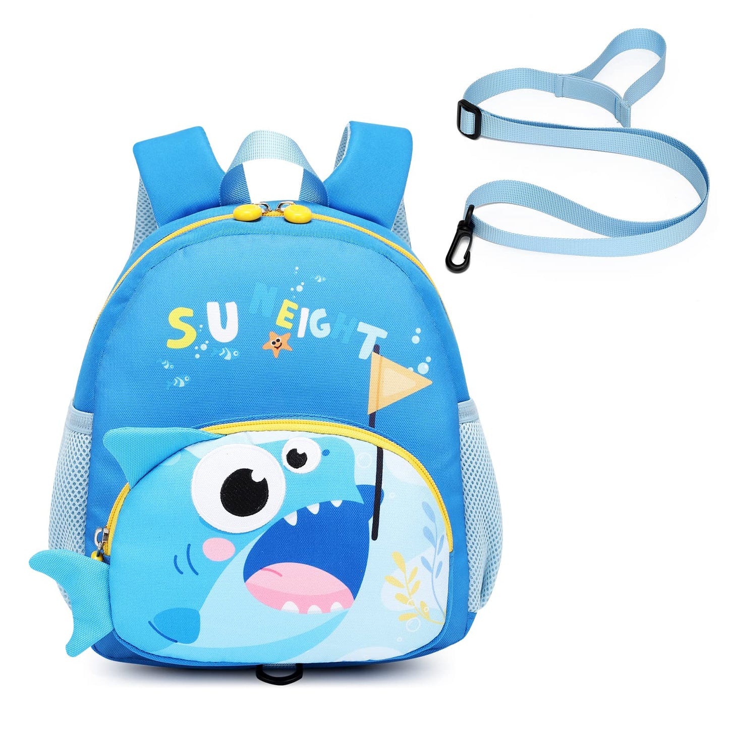 SUN EIGHT Preschool Backpack with Anti-Lost Harness Toddler Backpack School Bag 3D Cartoon Lunch Backpack for Toddler Girls 1-4 Years(Butterfly)