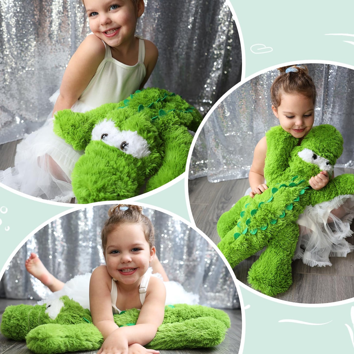 Tezituor 43.3 inch Giant Whale Stuffed Animal, Large Stuffed Whale Plush Ocean Toys, Hugging 4ft Soft Whale Plush Pillow for Girls Boys