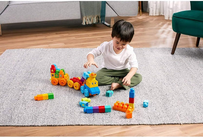 MEGA BLOKS First Builders Toddler Building Blocks Toy Set, ABC Musical Train with 50 Pieces, Music and Sounds, Ages 1+ Years