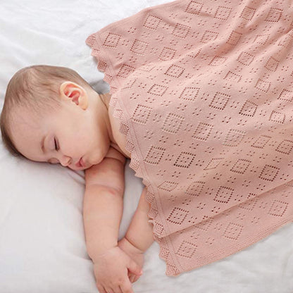 mimixiong Baby Swaddle Blanket 100% Cotton Gender Neutral Pointelle Receiving Blanket for Boys Girls Cuddle Stroller Crib Blanket (Oatmeal)