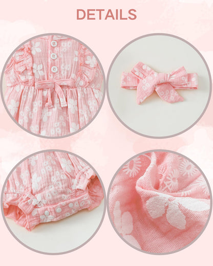 Renotemy Newborn Infant Baby Girl Clothes Rompers Summer Jumpsuits Short Sleeve Romper Infant Baby Clothes Girl