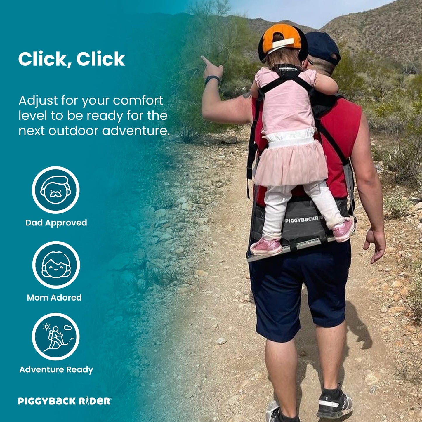 Piggyback SCOUT Toddler Carrier Backpack Deluxe - 6 Piece Set: Hip Belt, Carry Bag, Side Pocket, Mud Flap, Water Bottle & Selfie Stick Holders - For Ages 2-4 (Under 50 lbs) - Hiking & Travel