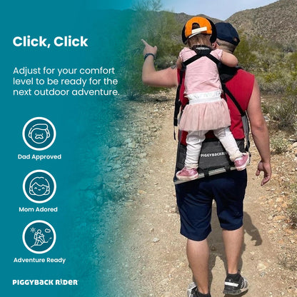 Piggyback SCOUT Toddler Carrier Backpack Deluxe - 6 Piece Set: Hip Belt, Carry Bag, Side Pocket, Mud Flap, Water Bottle & Selfie Stick Holders - For Ages 2-4 (Under 50 lbs) - Hiking & Travel