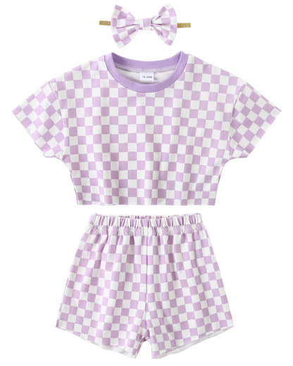 WESIDOM Toddler Girl Clothes Baby Girls Outfits 6M-5T Summer Floral Print Shirt+Shorts+Headband 3pcs Baby Clothing