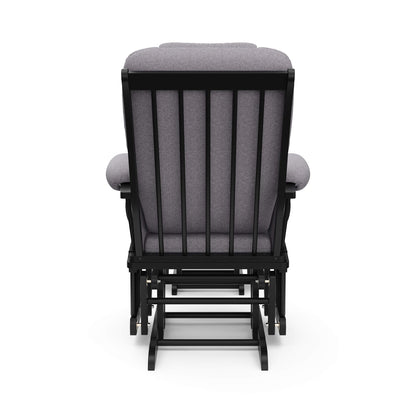 Storkcraft Tuscany Custom Glider and Ottoman with Free Lumbar Pillow (White/Slate Gray Swirl) - Cleanable Upholstered Comfort Rocking Nursery Chair with Ottoman