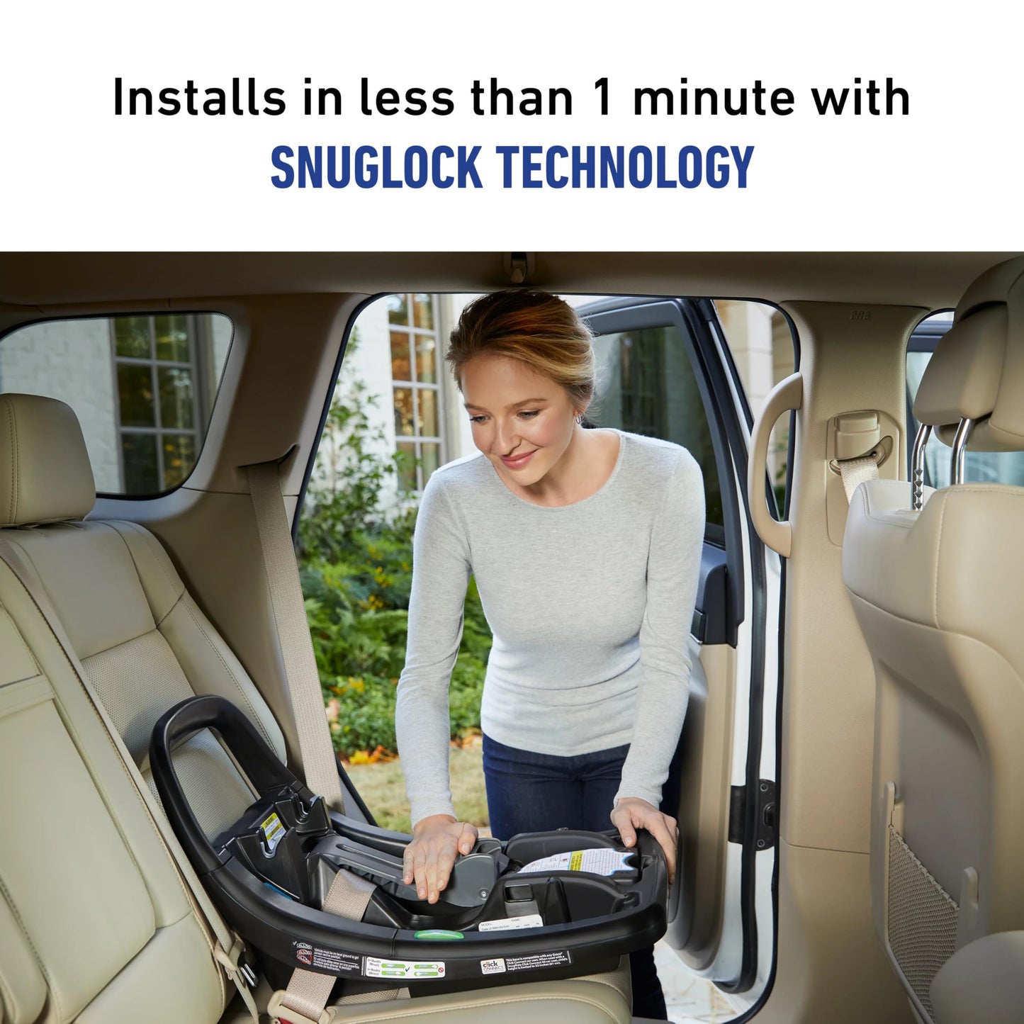 Graco SnugRide SnugFit Infant Car Seat with Simply Safe Adjust Harness System, Baby Car Seat with Anti Rebound Bar, Gotham