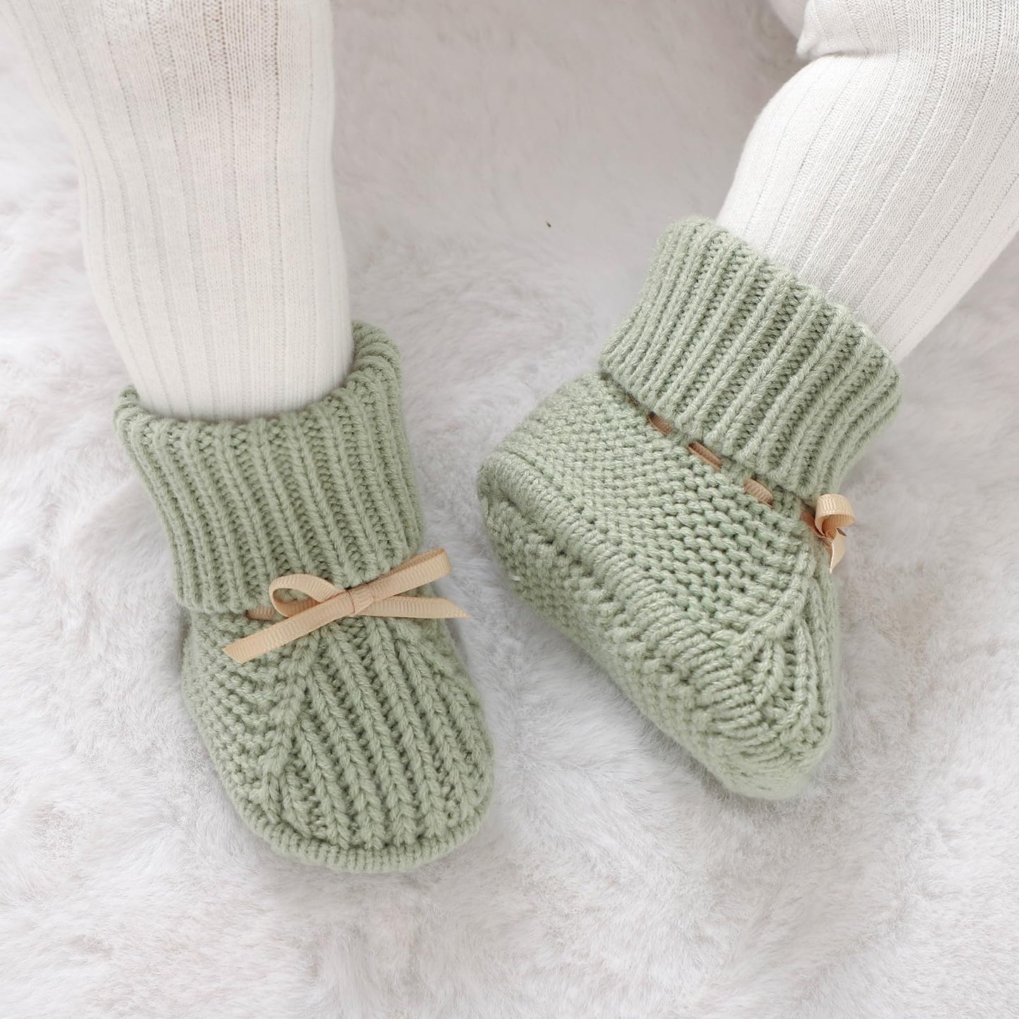 mimixiong Baby Booties Newborn Infant Sock Shoes Hand Knitting Crochet Boy and Girl Cozy Shoes