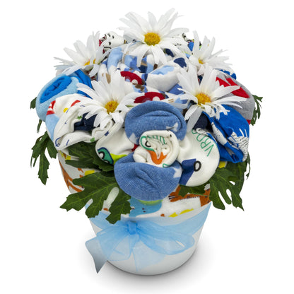 Deluxe Baby Blossom Clothing Bouquet | Newborn Baby Girl Gift Set | Gift for Expecting Moms and Gender Reveals | New Baby Gift Basket | Pink Baby Gift Set | Baby Girl Outfits | Nikki's Gift Baskets