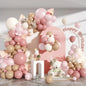 Dusty Pink Brown Balloon Arch Kit, Double Stuffed Blush Brown Cream Beige Nude Tan Pink Balloons Boho Balloon Garland Kit for Birthday Baby Shower Wedding Bridal Shower Gender Reveal Party Decoration