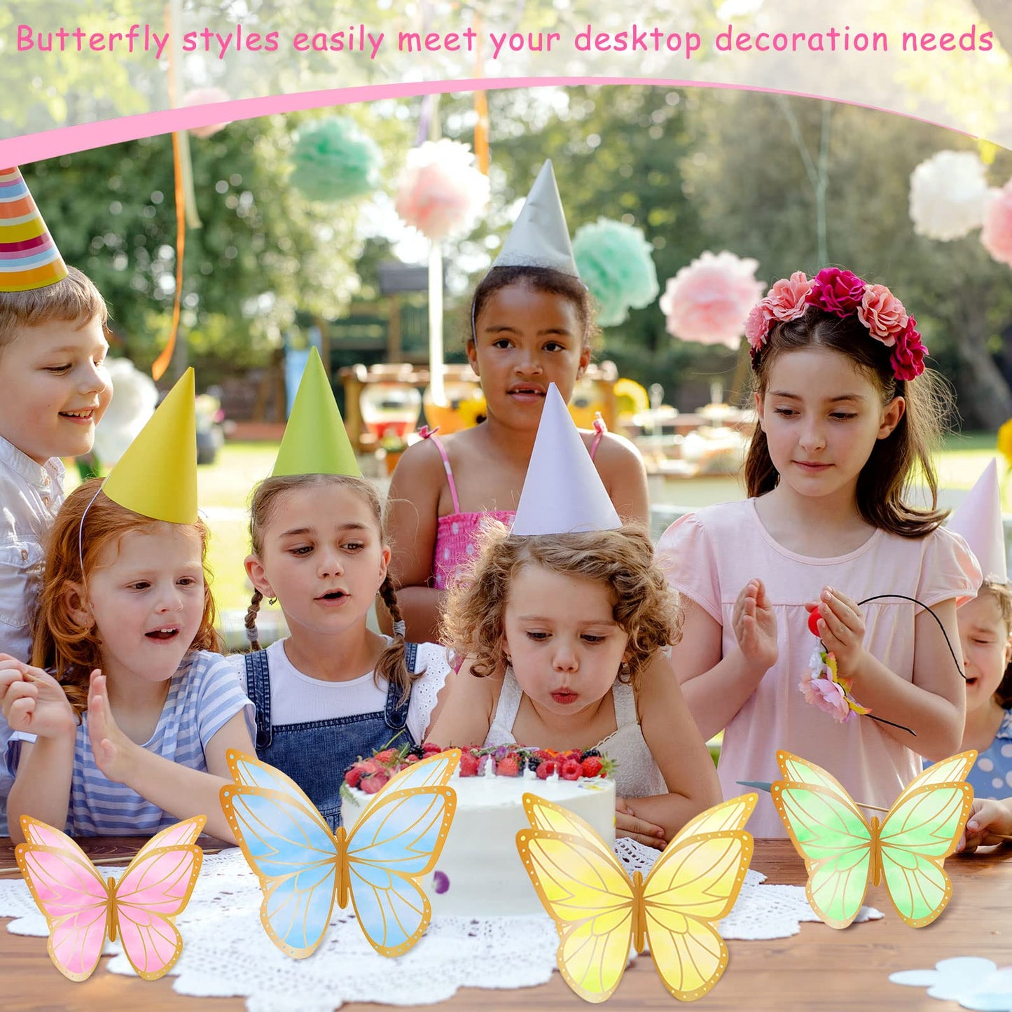 Yexiya 15 Pieces Butterfly Table Centerpiece Birthday Party Decorations Table Toppers Centerpieces Butterfly Theme Party Decor for Birthday Shower Supplies (Classic)