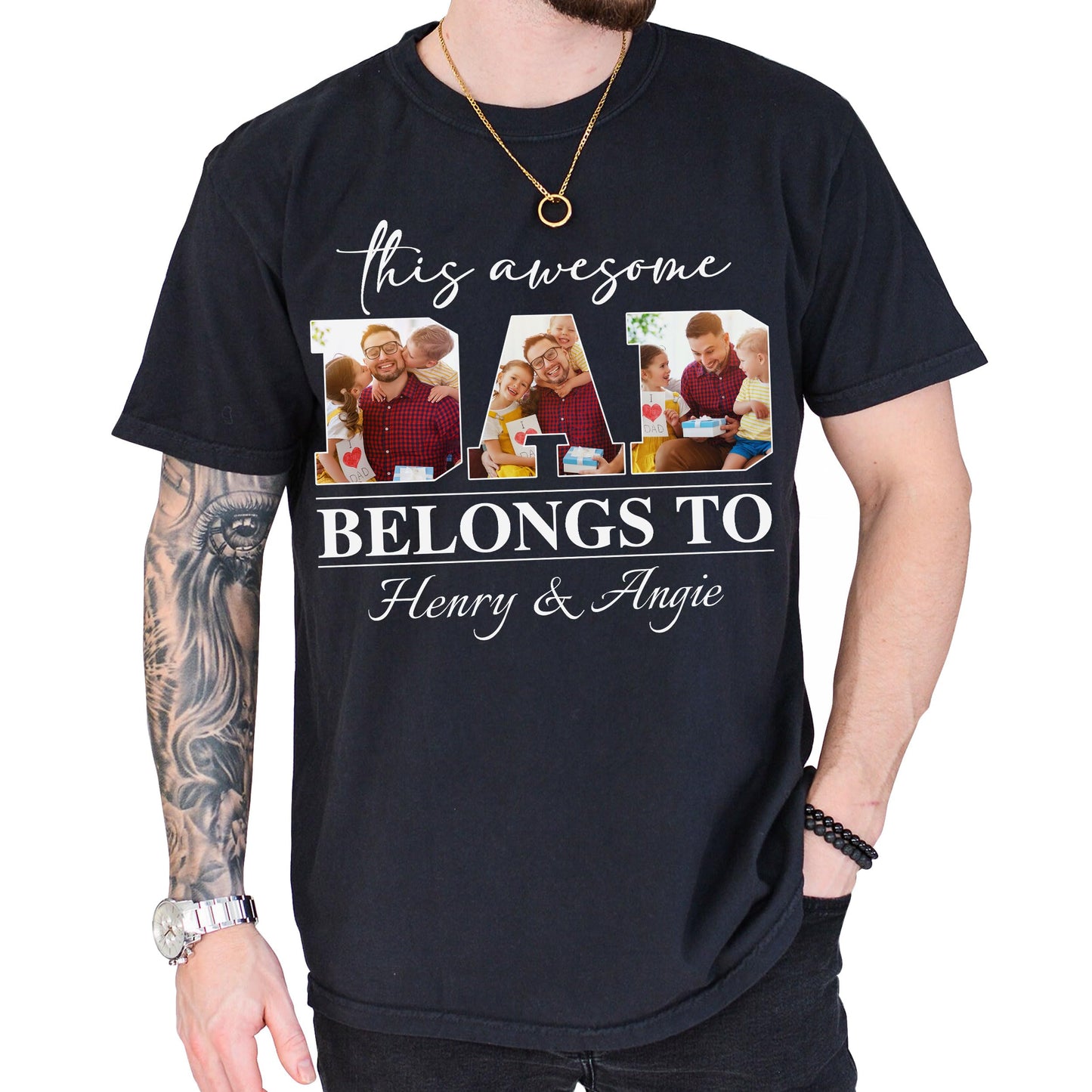 Personalized Fathers Day Shirts for Dad, Grandpa Shirt with Grandkids Names, Gifts for Dad Hunting Fishing
