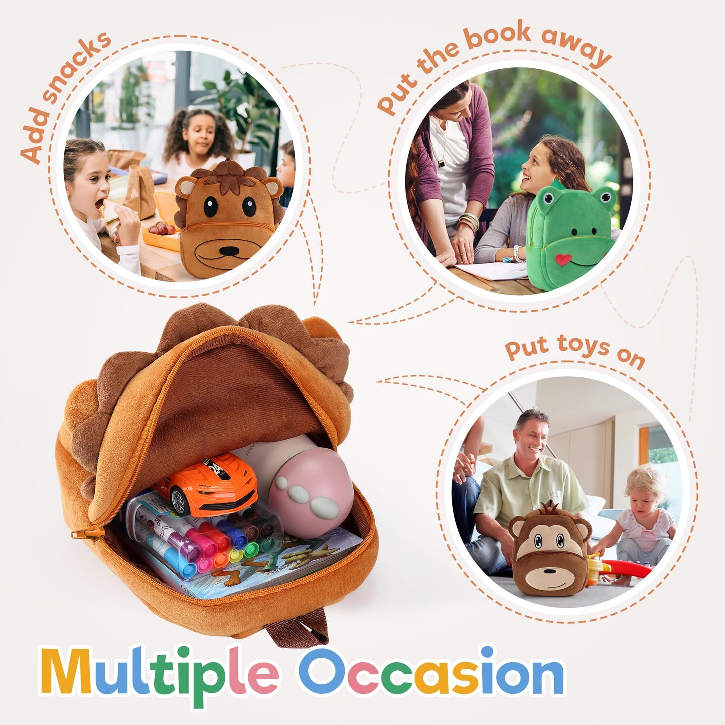 MICHLEY Toddler Backpack Plush Animal SchoolBag Cartoon Girls Travel Bag Mini Baby Daypack for Kids Kindergarten Pre School Bags, Cow