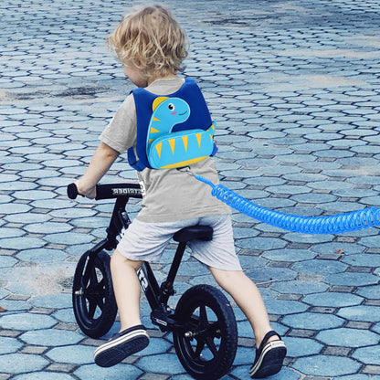 Accmor Toddler Harness with Leash, Cute Dinosaur Kids Harness + Anti Lost Wrist Link, Mini Child Harness Leash Wristband Strap Belt Protector for Baby Boys Girls to Outdoor Travel (Blue)