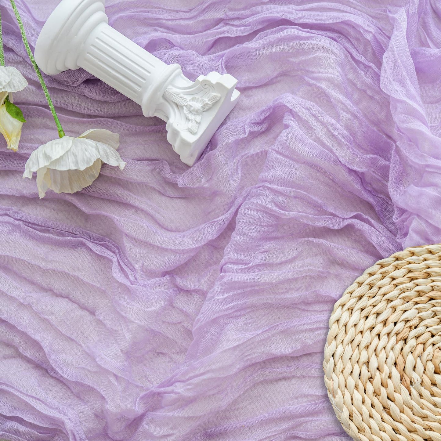 Light Pink Cheesecloth Table Runner 10ft Boho Rustic Gauze Cheese Cloth Spring Decor for Wedding Party Bridal Baby Shower Birthday Table Decorations