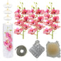 Artificial Phalaenopsis with Candles Diamond Lace Nearly Natural Orchid for Table Centerpiece Wedding Party Home Bar Restaurant Festival Decoration Pink Suit