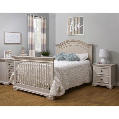 Sorelle Furniture High Arch Portofino Crib, Classic 4-in-1 Convertible Crib, Crib Made of Wood, Wooden Baby Bed, Toddler Bed, Child’s Daybed and Full-Size Bed, Nursery Furniture-Brushed Ivory