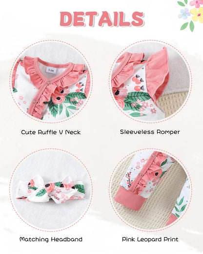Mioglrie Newborn Baby Girl Clothes One Piece Jumpsuits Clothes Short Sleeve Rompers Summer Clothes for Baby