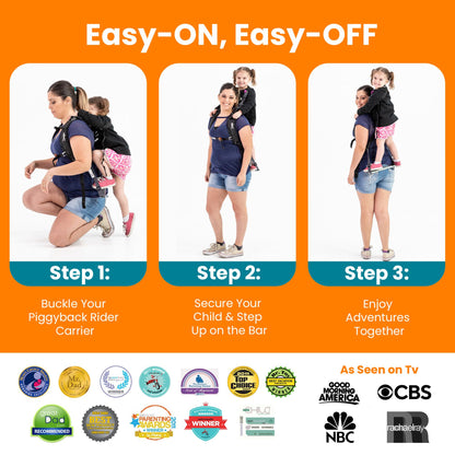Piggyback SCOUT Toddler Carrier Backpack Deluxe - 6 Piece Set: Hip Belt, Carry Bag, Side Pocket, Mud Flap, Water Bottle & Selfie Stick Holders - For Ages 2-4 (Under 50 lbs) - Hiking & Travel
