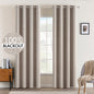 MIULEE 100% Blackout Linen Textured Curtains for Bedroom Solid Thermal Insulated Natural Beige Grommet Room Darkening Curtains & Drapes Luxury Decor for Living Room Nursery 52 x 84 Inch (2 Panels)