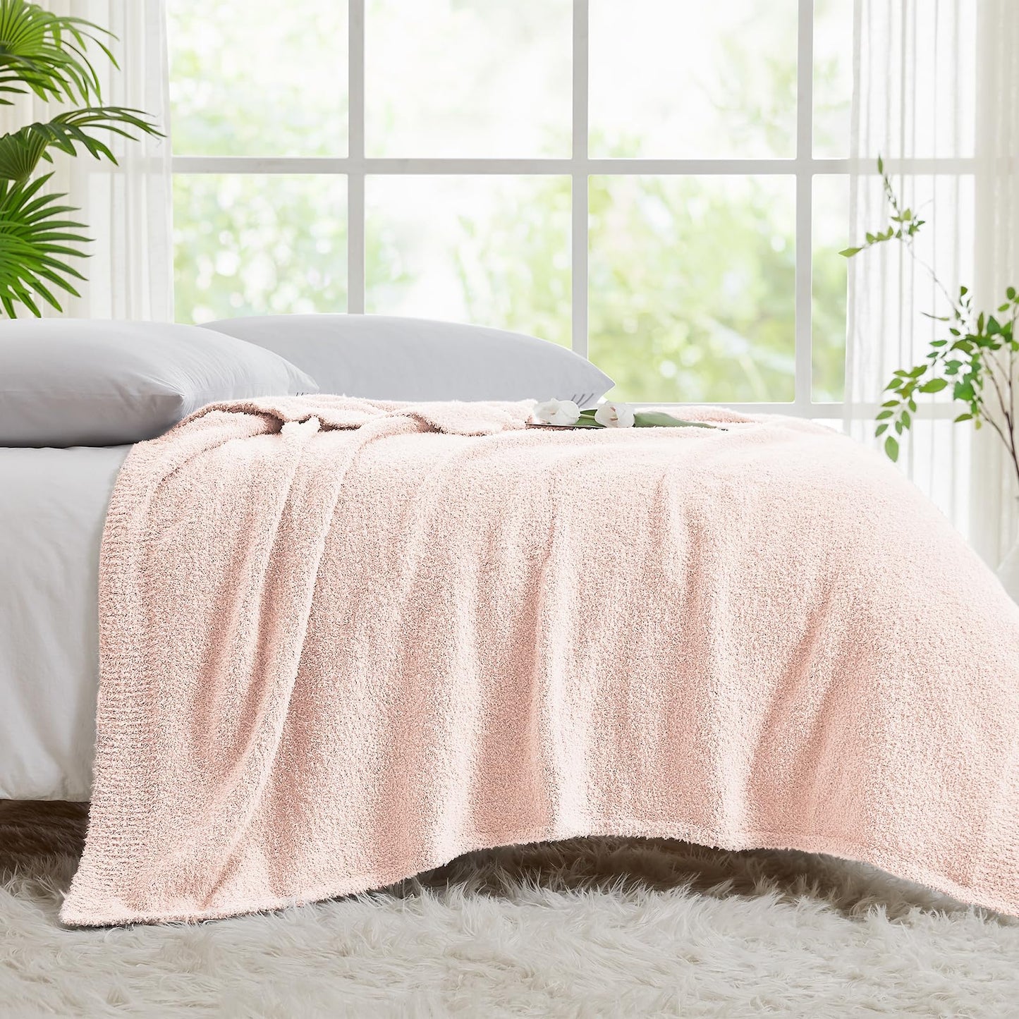 CYMULA Kids Blanket for Boys Girls 30x40 inches, Soft Cozy Fuzzy Swaddle Throw Blanket for Crib Stroller, White