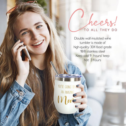 New Mom Gifts for Women, Pregnancy Gifts for Expecting Mom, new Mom Care Package After Baby, Mothers Day Mom to Be Gift Mama Must Haves with Affirmation Cards Candle for Self Care After Birth (Pink)