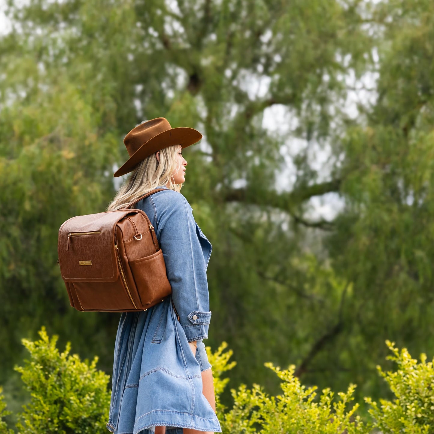 Petunia Pickle Bottom Boxy Backpack Deluxe, Diaper Bag for Parents, Stylish Baby Bag, Spacious Backpack, On-The-Go Moms, Toffee Rose