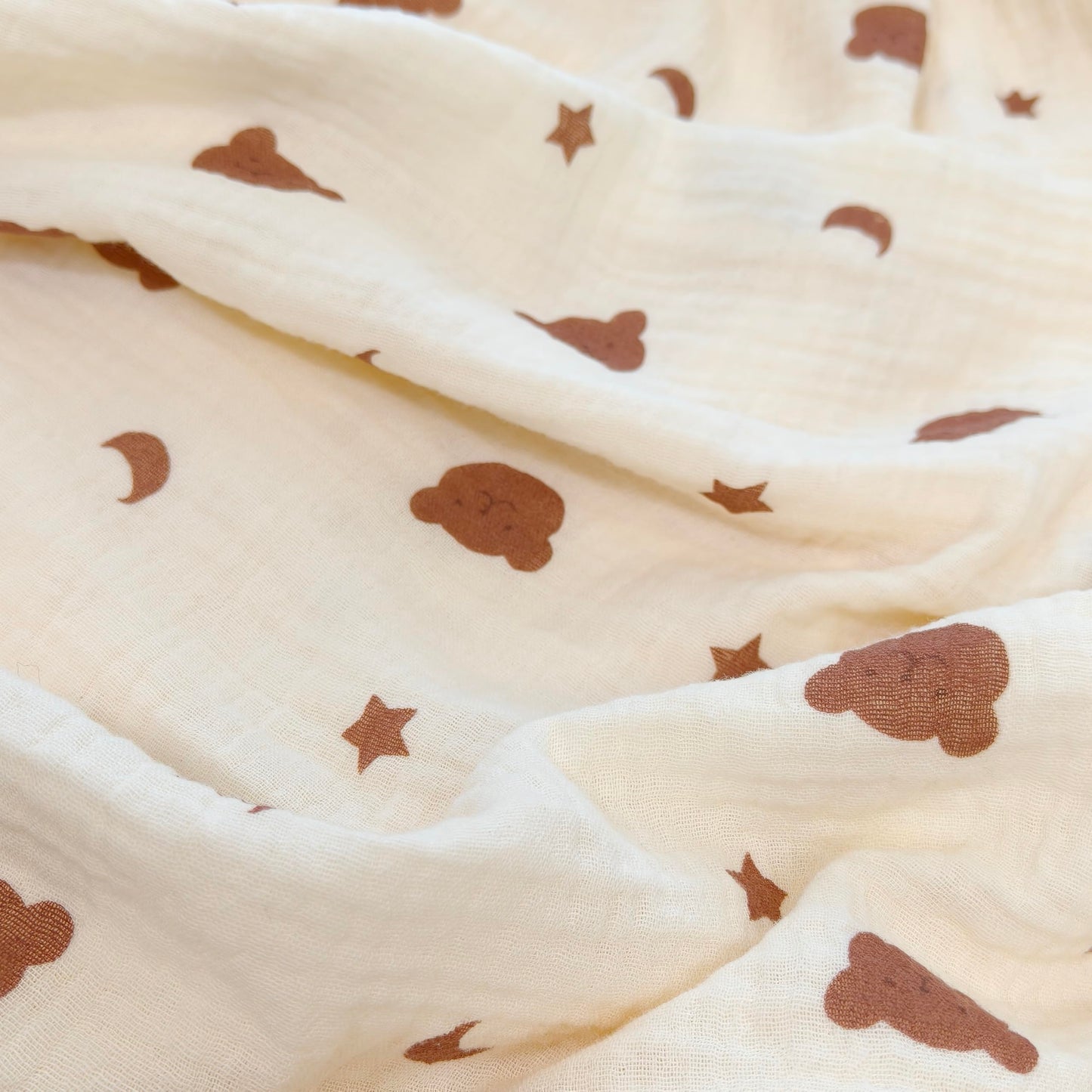 Baby Soft Muslin Thick Blanket Cotton and Dotted Backing Double Layer Receiving Blanket 40"x40" Bunny