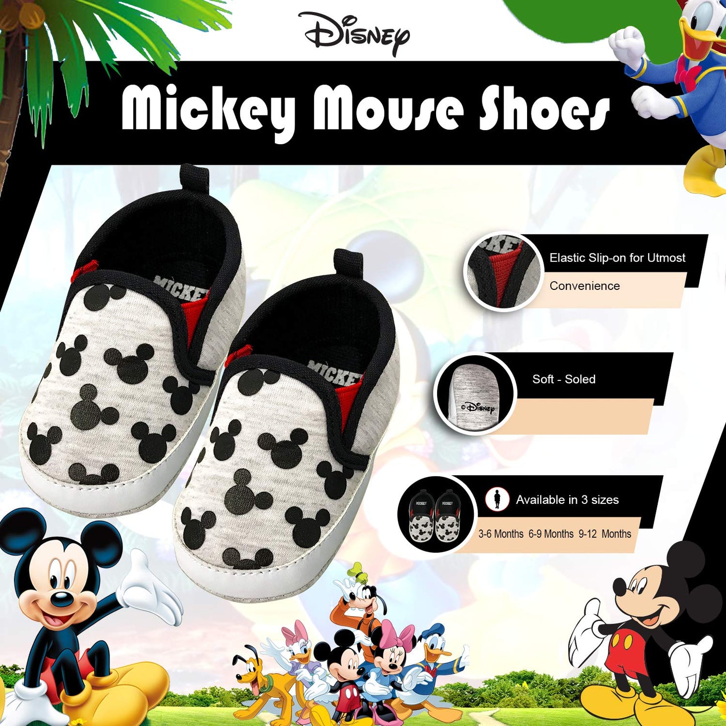 Disney Mickey Mouse Red and Black Infant Shoes