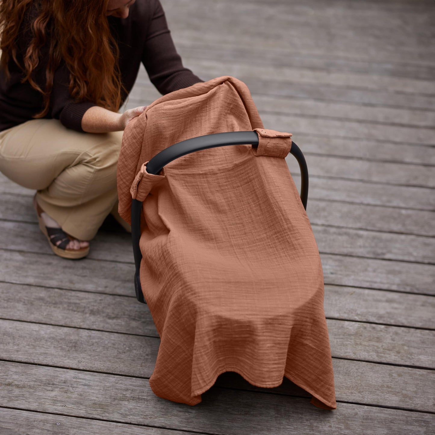 Car Seat Cover Baby - Organic Cotton - Carseat Covers Baby - Carseat Cover - Car Seat Canopy - Carseat Canopy - 100% Muslin Cotton, 43" x 32" (Soft Grey)