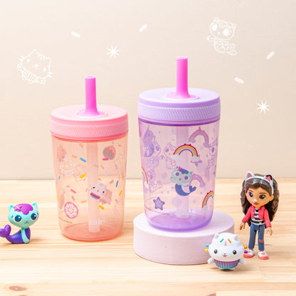 Zak Designs Disney Princess Kelso Toddler Cups For Travel or Home, 15oz 2-Pack Plastic Sippy Cups, Leak-Proof For Kids (Ariel, Aurora, Belle, Cinderella, Jasmine, Mulan, Rapunzel, Tiana)