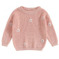 Mubineo Baby Girl Winter Clothes Cute Flower Sweater Crewneck Pullover Long Sleeve Knit Newborn Infant Sweaters