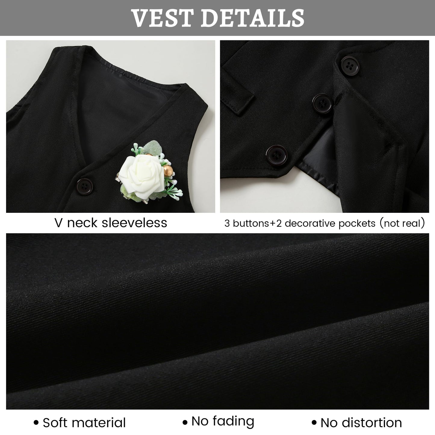 SANMIO Baby Boy Clothes Suits Infant Gentleman Outfit Collared Dress Shirt+Vest+Tie+Corsage+Pants 5Pcs Baby Suit Sets
