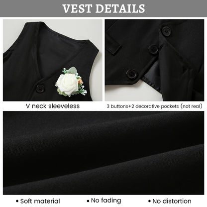 SANMIO Baby Boy Clothes Suits Infant Gentleman Outfit Collared Dress Shirt+Vest+Tie+Corsage+Pants 5Pcs Baby Suit Sets