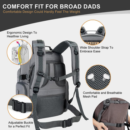 MIRACOL Military Diaper Bag for Dad - Large Diaper Backpack with 12+ Compartments - Insulated Bottle Pockets Quick-Access Wipe Dispenser for Travel Hiking Camping Tan