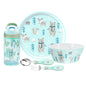 Zak Designs 5-Piece Dinnerware Set, Baby Shark - Durable Plastic & Stainless Steel - Includes Water Bottle, 8-Inch Plate, 6-Inch Bowl, Fork & Spoon - Suitable for Kids Ages 3+