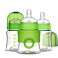Smilo Baby Bottle Set with Stage 0 Slow Flow Anti Colic Nipple, 10 Oz / 300 ml Capacity, 3X Pack of Anti Colic Baby Bottles 0-3 Months - Aqua Blue