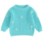 Mubineo Baby Girl Winter Clothes Cute Flower Sweater Crewneck Pullover Long Sleeve Knit Newborn Infant Sweaters