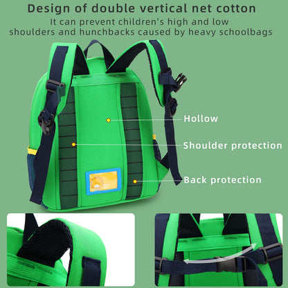 Car Dinosaur Kids Toddler Backpack for Boys and Girls Children Waterproof Preschool Bag(Red Music Party)