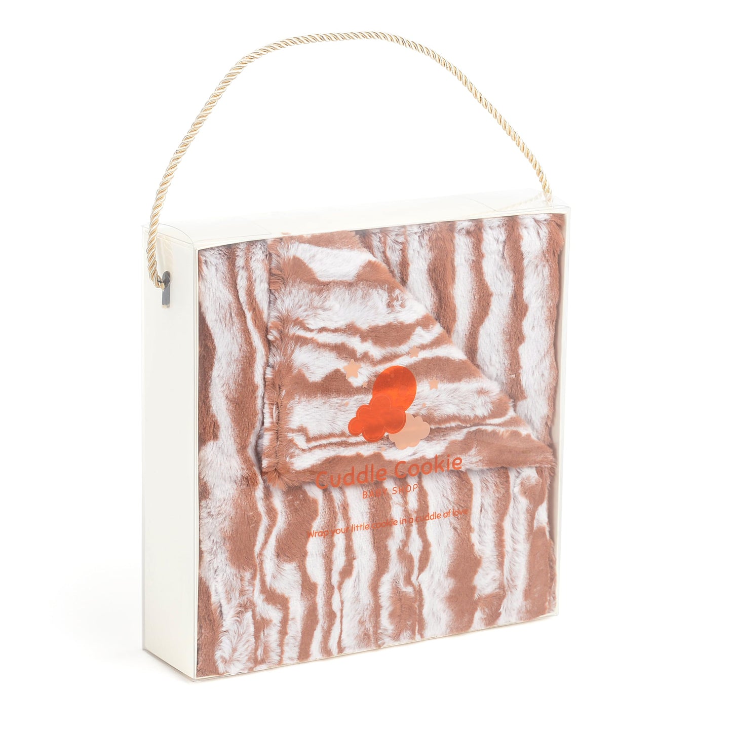 Cuddle Cookie Baby Wavey Faux Fur Blanket, 27 x 33 inches, in Gift Box (Pink)