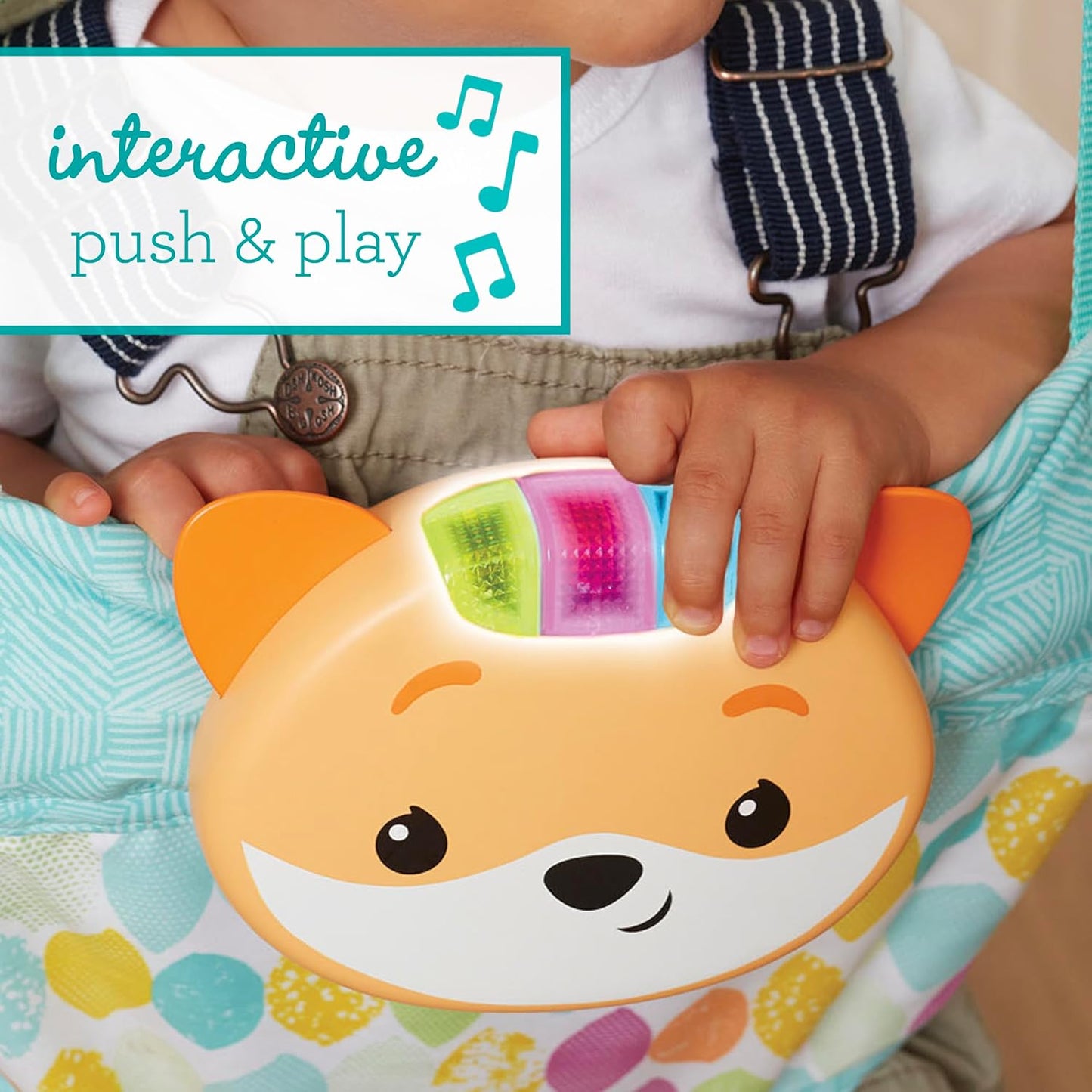 Infantino 2-in-1 Music & Lights Doorway Jumper - Engaging Activity Jumper with Motion-Activated Sounds for Babies, Fox