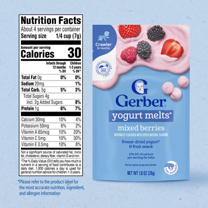 Gerber Baby Snacks Yogurt Melts, Strawberry, 1 Ounce (Pack of 7)