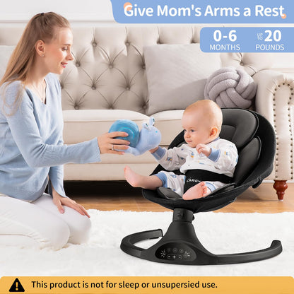 LAREX Baby Swing Infant Swing Electric Toddler Baby Rocker Portable for Newborn Boy Girl, 5 Sway Speeds with Remote Control, 10 Preset Melodies and Bluetooth, 0-6 Months Max 20 Lbs (Pink)
