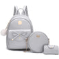 I IHAYNER Girls Bowknot 3-Pieces Fahsion Leather Backpack Backpack Purse for Women Rucksack for Ladies Shoulder Bag