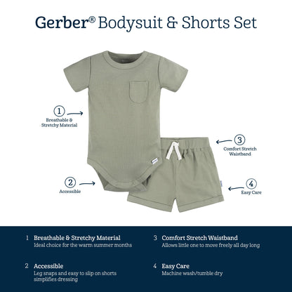 Gerber Baby Bodysuit and Short Set