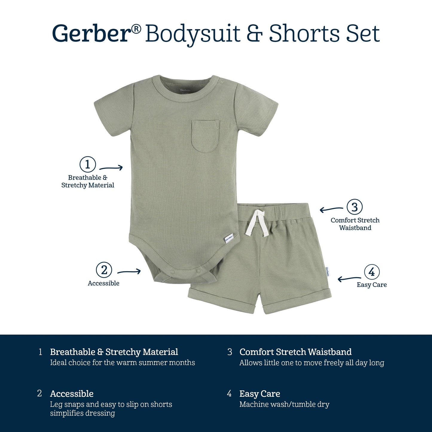 Gerber Baby Bodysuit and Short Set