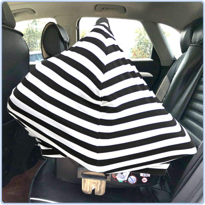 Car Seat Covers Canopy Cover - Multi-use Cover Carseat Canopy, Breathable Breastfeeding Cover, Car Seat Covers for Bbies, Boys & Girls Shower Gifts (Dark Blue Dinosaur)