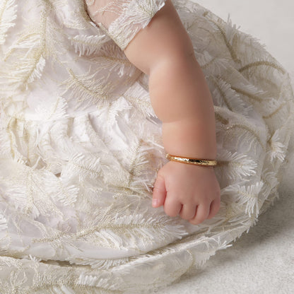 Personalized 14K Gold-Plated Baby Bangle Bracelet Gift for Infant, Toddler, Kids, Teens or Women Bracelet, Custom Jewelry with Engraved Name
