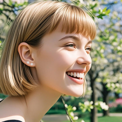 SLUYNZ Solid 925 Sterling Silver Little Daisy Earrings Studs for Women Teens Petite Flowers Studs Earrings