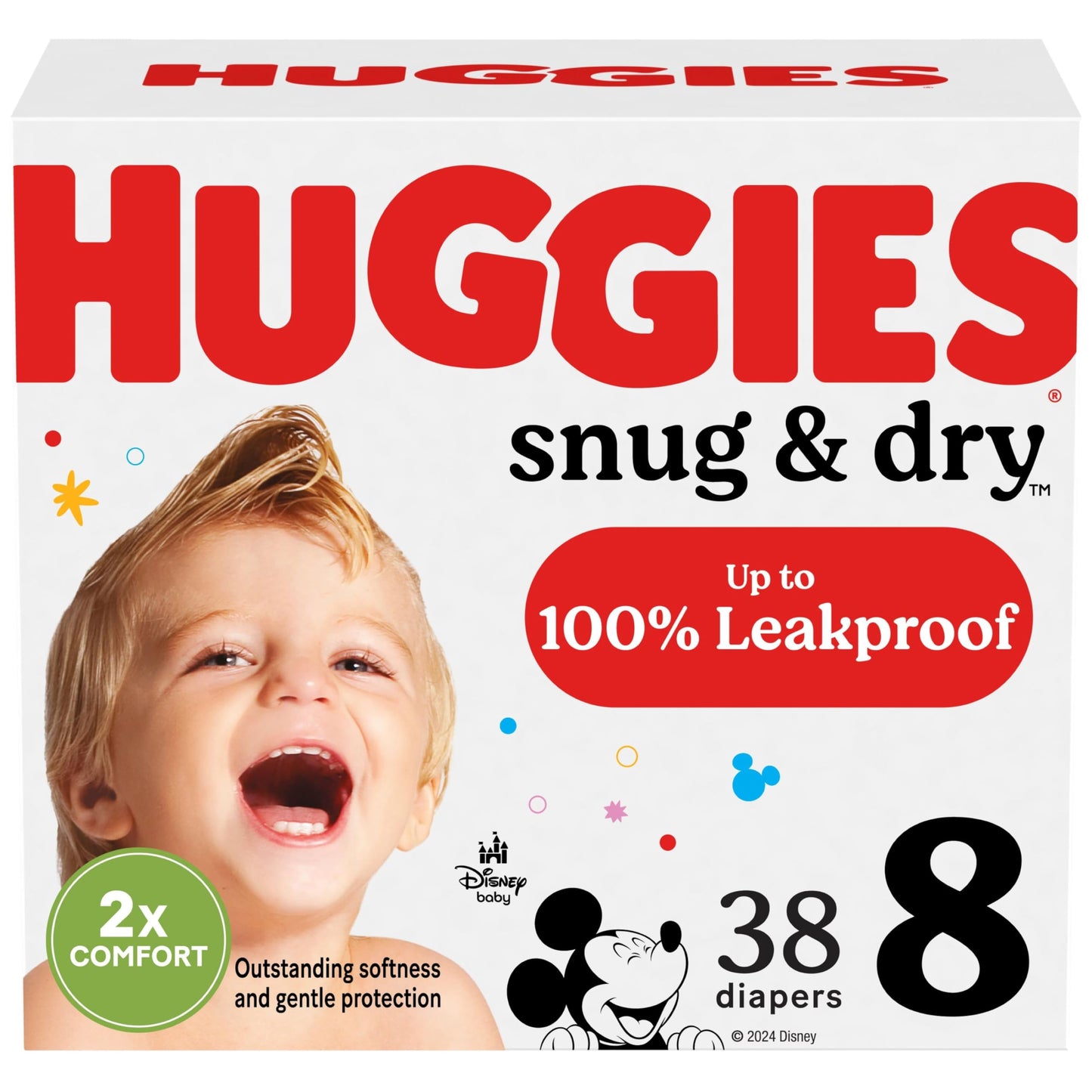 Huggies Size 1 Diapers, Snug & Dry Newborn Diapers, Size 1 (8-14 lbs), 38 Count, Packaging May Vary